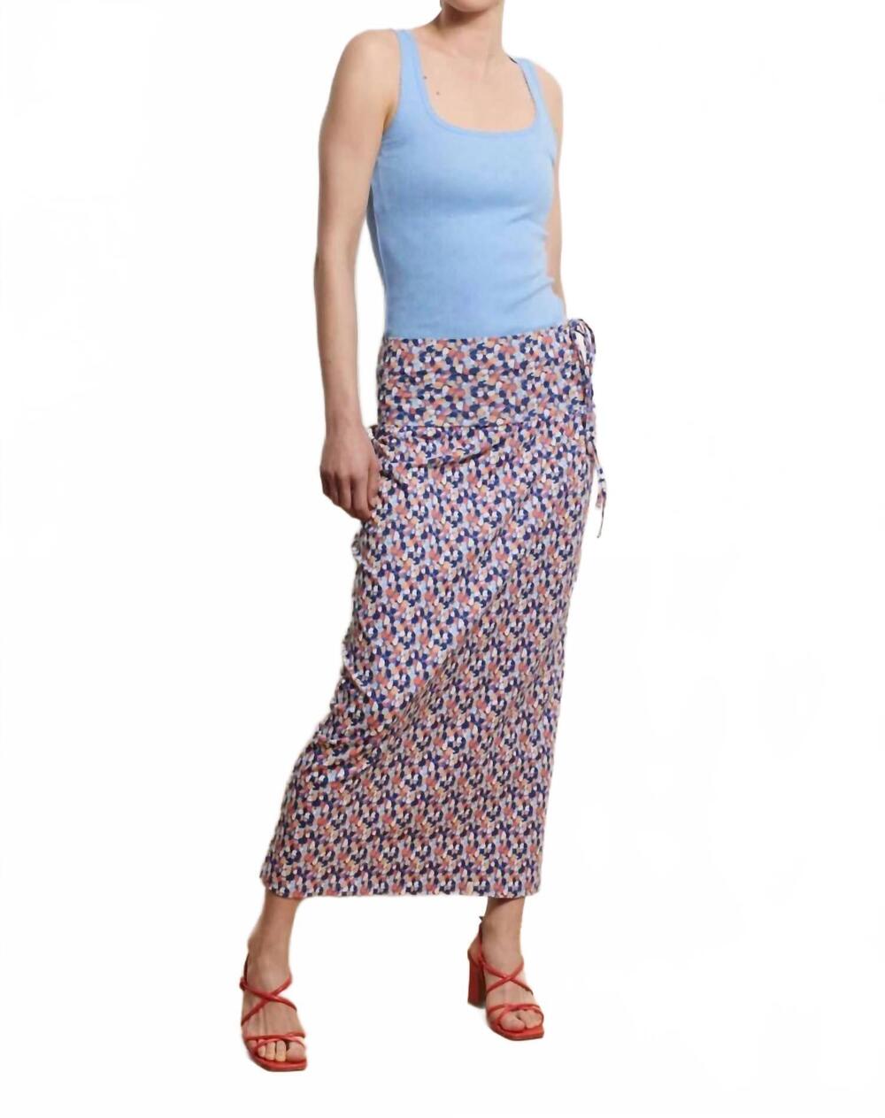 NEW TRANQUILLO organic cotton jersey daanii skirt in pebbles